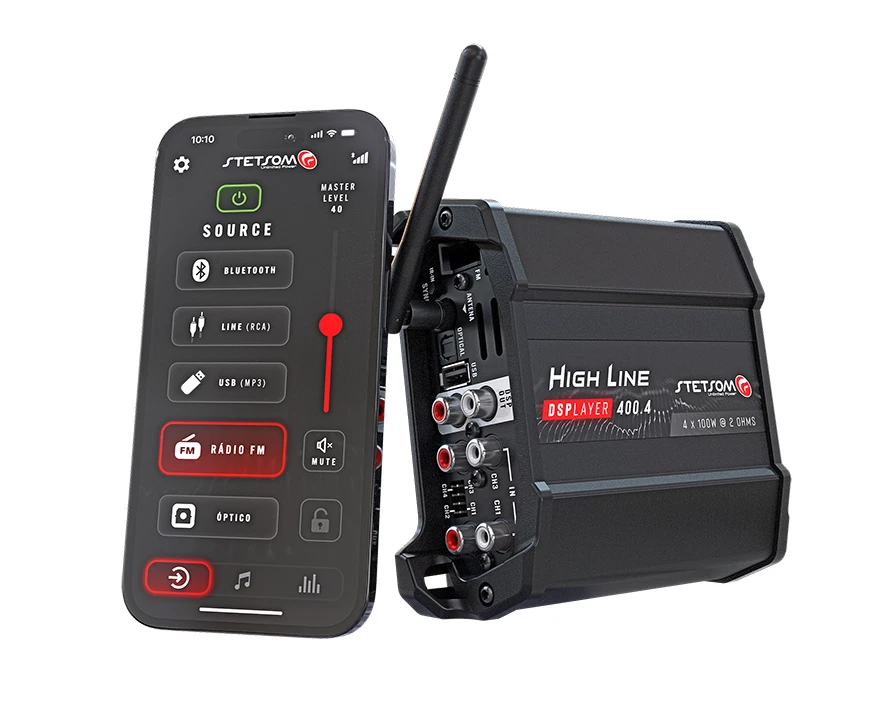 Amplificateur STETSOM Hl 400.4 Dsp Bluetooth 4x100 Watts RMS 2 Ohm Digital Audio - Photo 3/4