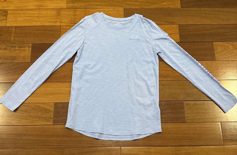 Vineyard Vines Shirt Youth Girls Large (14) Blue 100% Cotton EUC