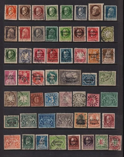 Germany - Bavaria - 56 stamps, postally used only
