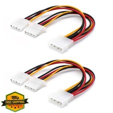 2pk Molex 4 Pin to 1 Male Power Supply Y Splitter Cable