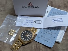 Dugena Armbanduhr "Vento" Schwarz Gold (4461071) Day Date Quarz Fullset