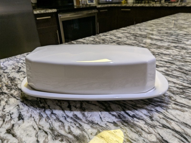 Designer Group White Dover Ironstone Butter Dish With Lid