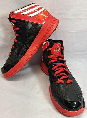 Adidas Mens 12 Adizero Crazy Light Series Basketball Shoes Black/Light/Scarlet