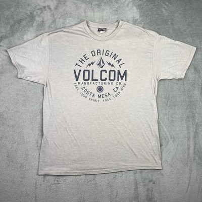 Volcom Shirt Mens XL Gray Retro Y2K Surfer Skater Logo Graphic Grunge Retro Cali