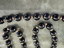 14k Yellow Gold Beaded Black Onyx 30  Necklac...