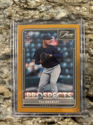 2022 Panini Three and Two TAJ BRADLEY Prospects Gold #/25 Tampa Bay Rays