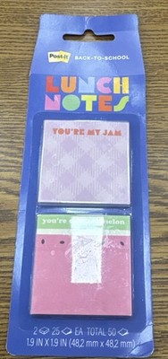 POST-IT Lunch Notes Bright Multicolored 1.9  X 1.9  2-Pads 25 Notes Each New
