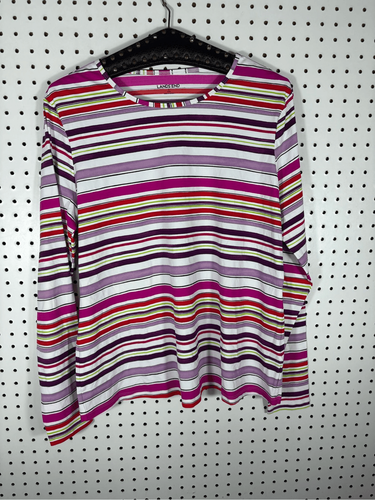 Lands End Striped Rash-guard Long Sleeve top size L | eBay
