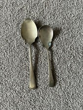 2 BEAUTIFUL Antique Tea Spoons Unpolished Silver Plate EPNS