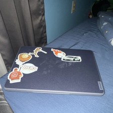 Lenovo Notebook Laptop Dark Blue with Stickers on Lid