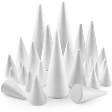 Yalumo 26 Pack Foam Cones for Crafts, 5 Size White Polystyrene Foam Tree Cone...