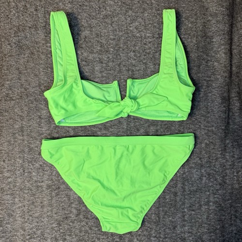 No Boundaries Girls Neon Green Two Piece Bikini Swimsuit Size S (3-5) - Picture 2 of 3