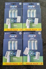 New (3) Packs (12 Pcs.) ORAL-B PRO CROSS ACTION Toothbrush Heads Three 4-Packs