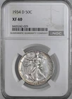 1934-D  50C  WALKING LIBERTY HALF DOLLAR  "DENVER"  NGC XF40  #8405242-029
