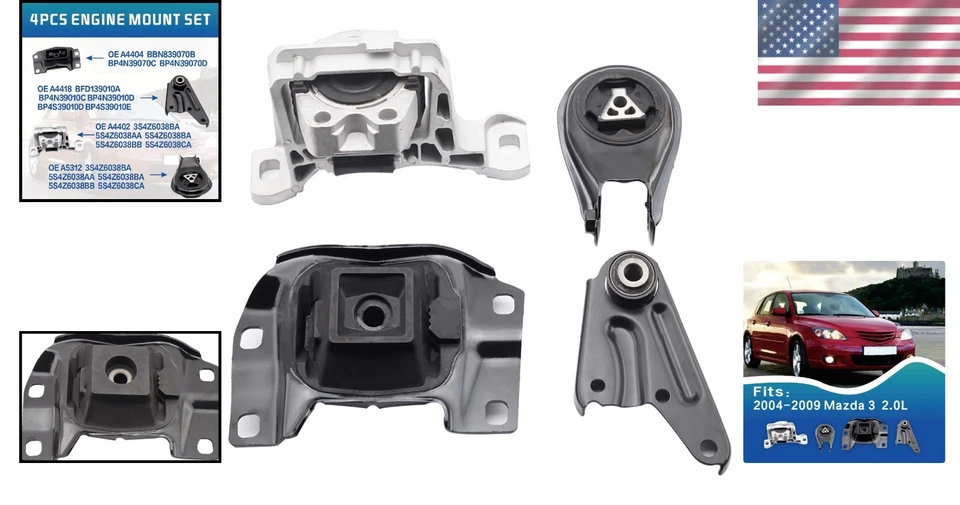 Atualize seu Mazda 3 2004-2009 com nosso kit de montagem de motor e transmissão conjunto de 4 - Imagem 2 de 4