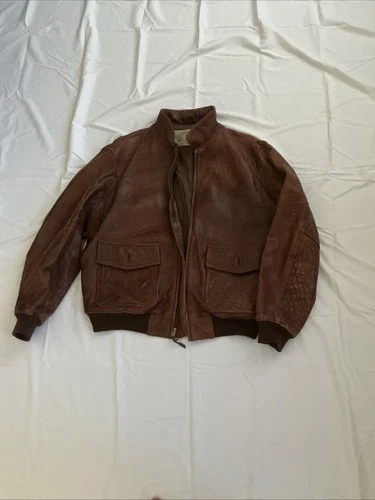 Vintage Banana Republic Leather Bomber Jacket - product listing photo