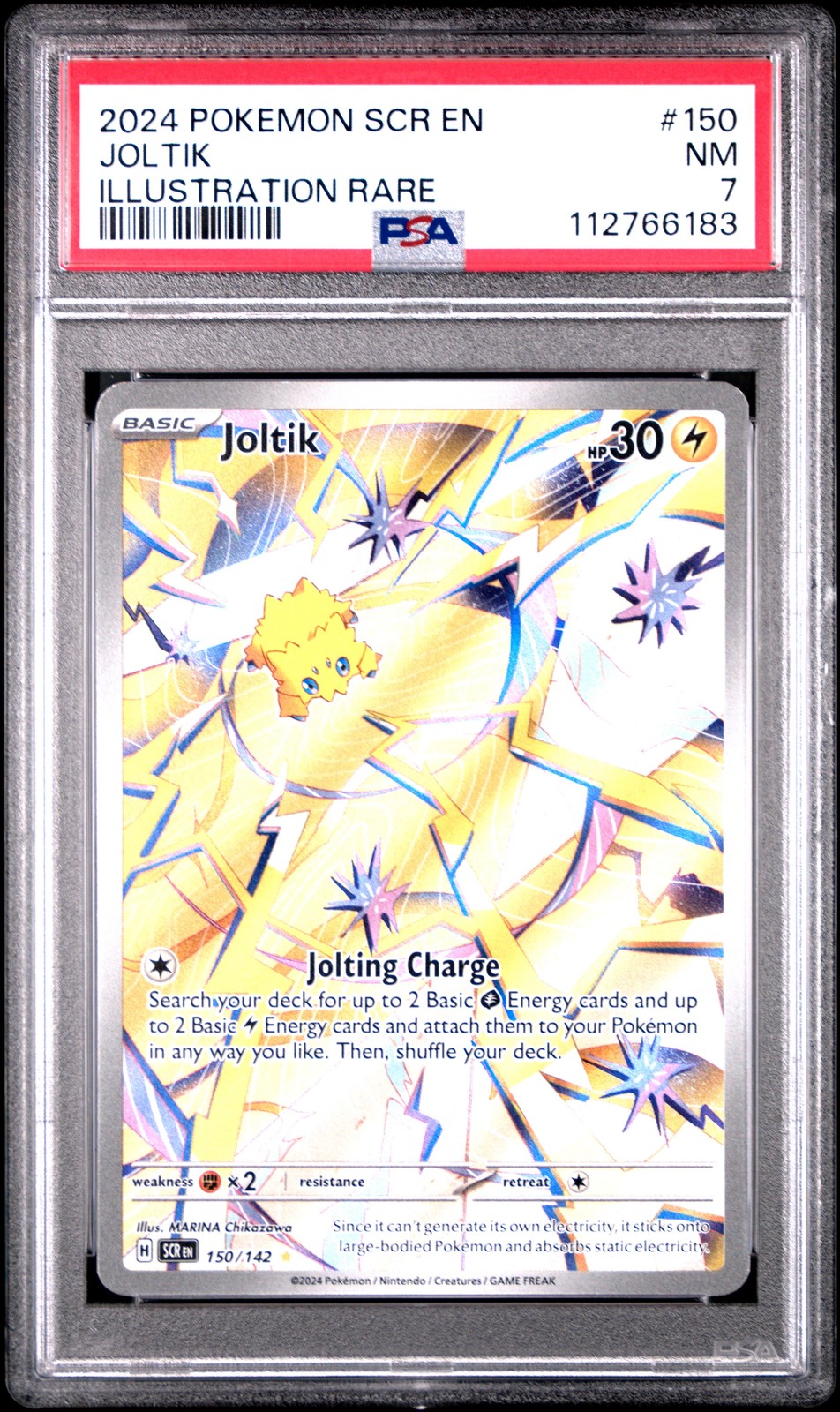 2024 POKEMON SCR EN-STELLAR CROWN ILLUSTRATION RARE #150 JOLTIK PSA 7