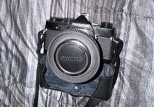  Exc 5 Olympus OM-1 black SLR 35mm film camera G.Zuiko 50mm f/1.4 From JAPAN