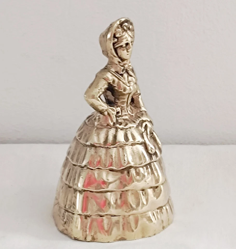 Ancienne Clochette de Table,  Élégante du XIXe en Bronze doré de 10cm - Photo 4/4