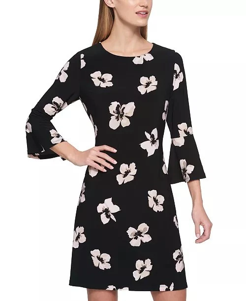 tommy hilfiger printed jersey bell sleeve a line dress Petites 3/4 Dresses for Women for sale Size:UK 12-14 (M) and the vibrant Valerie spring-2025 iOPQO summer dress Fashion