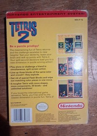 Tetris 2 NES Nintendo Entertainment System Complete W/ Manual Dust Case Game Box