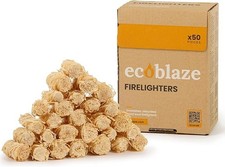 Ecoblaze Natural 50 Firelighters ​​- Fire Lighters for BBQ, Pizza Oven, Fire Pit 0.22 per lighter