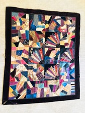 Antique 1883 one of a kind Beautiful Crazy Quilt patchwork quilt.