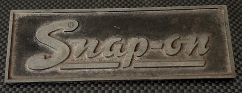 Vintage Snap-On Tool Box Metal Plate Emblem Logo Badge 2 Stud