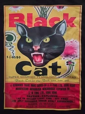 Black Cat Fireworks T Shirt Black Men's Size Extra Large Firecrackers