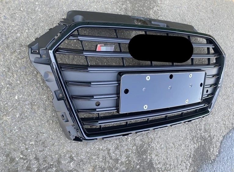 适用于奥迪 A3 S3 风格黑色条纹前保险杠格栅 2017 - 2018 - 2019 - 2020 — 第 4/4 张图片