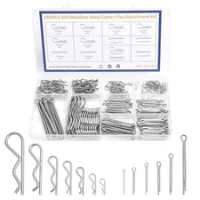 Cotter Pin Assortment Kit - 200 Pcs Hardware Pins Set304 Stainless Steel Kotter