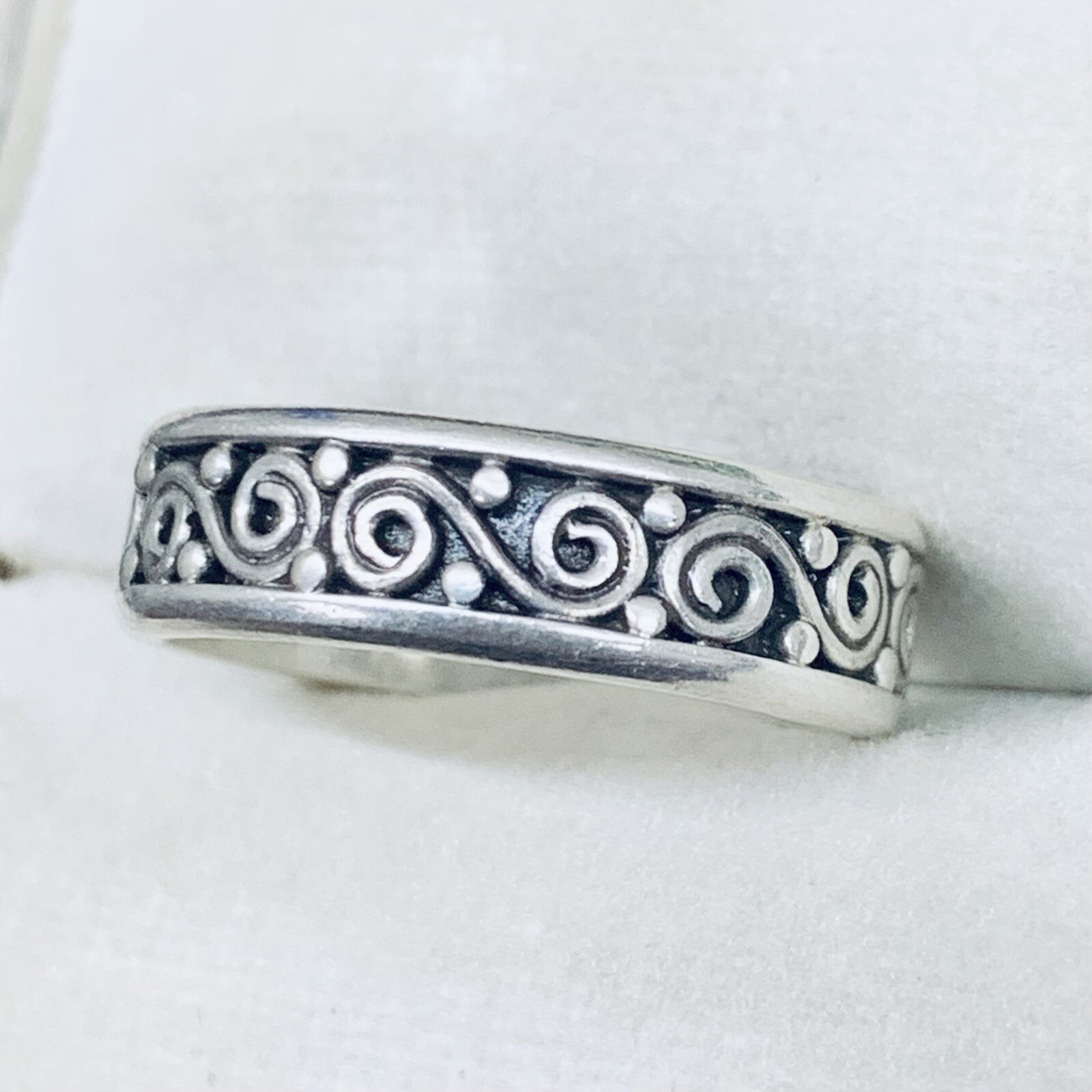 925 Sterling Silver Open Split Shank Filigree Scr… - image 2