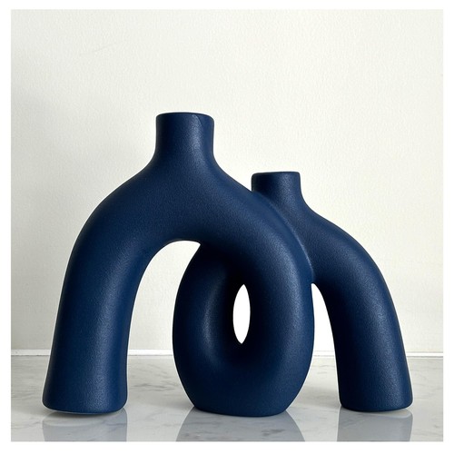Matte Ceramic Decorations for Living Room Shelf, Bookshelf Mantle Entryway Table - Picture 11 of 11