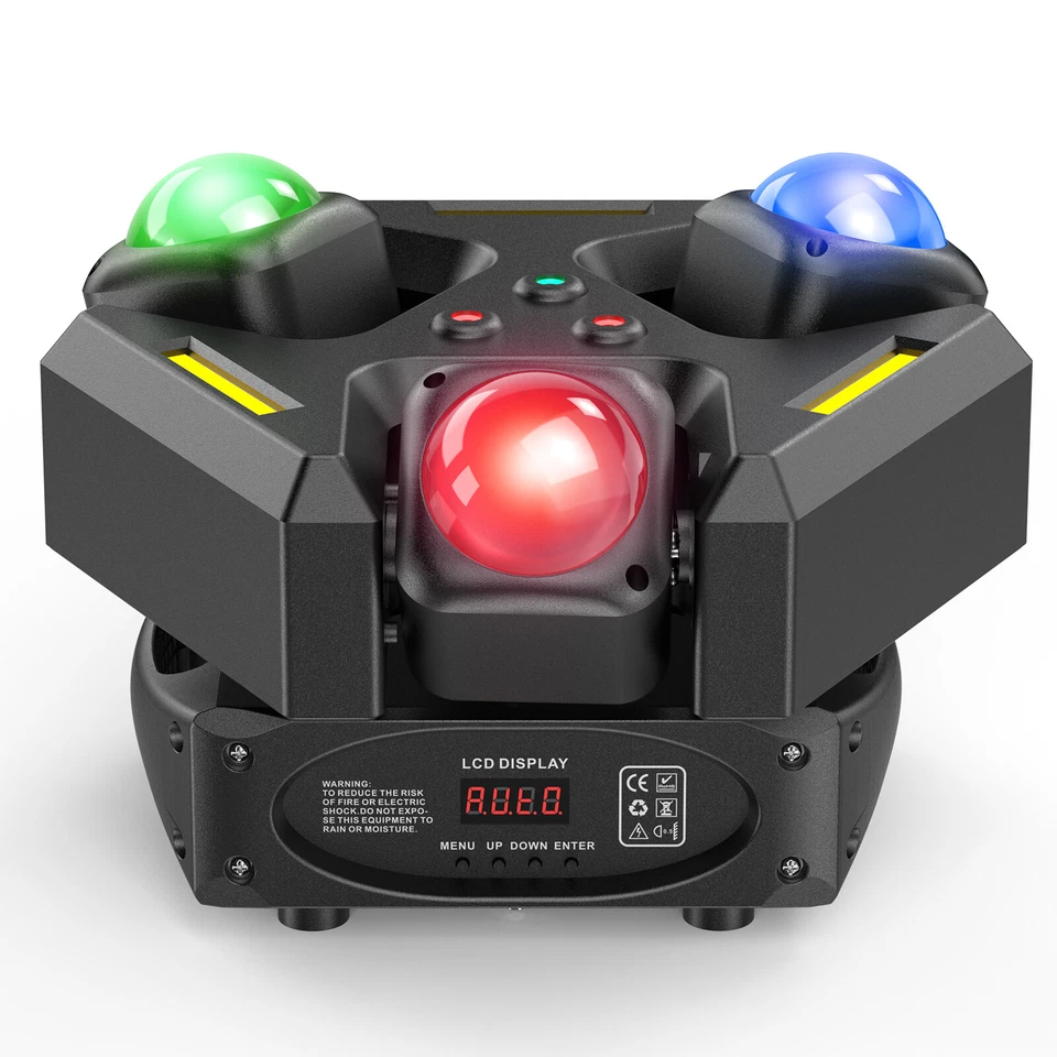 Triple Head Effect Light With Starlight Beam And Strobe For Home Theater Party - Image 3 of 4