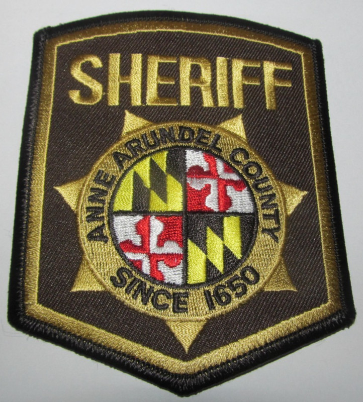 Anne Arundel County Sheriff Md Maryland 3.5" x 4.25 Patch Since 1650 Brown Gold