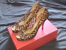 Betsey Johnson Jalia Leopard Print Heels 7.5 Vero Cuoio