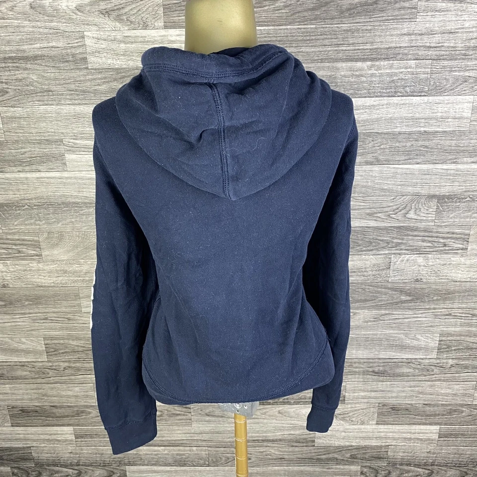 HOLLISTER Graphic On Sleeve Button Down Blue Sweatshirt Hoodie Girl's Size Large - Image 3 of 4