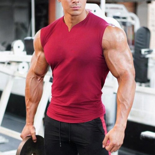 Mens Athletic Tank Top Quick Dry Training Sports Sleeveless T Shirt Singlets - Picture 6 of 18