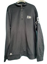 Philadelphia Flyers Adidas Climalite XL 1/4 Zip Pullover Sweatshirt Black Hockey