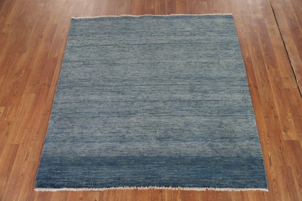 Stylish Gabbeh Solid Design Wool Modern Square Rug - Enhance Your Home Decor 4x4 - Image 2 of 4