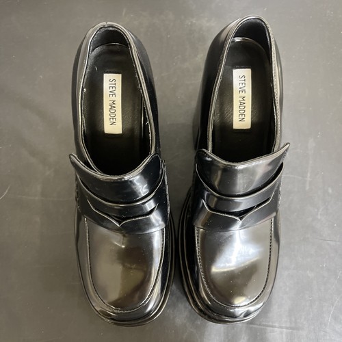 Steve Madden Catelyn Black Platform Loafer Size 10 NWOT Benefits Charity - Picture 10 of 14