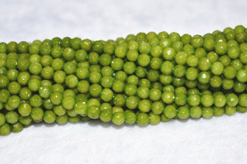 Natural 4mm Faceted Green Peridot Gemstone Round Loose Beads 15'' Strand - Picture 2 of 6