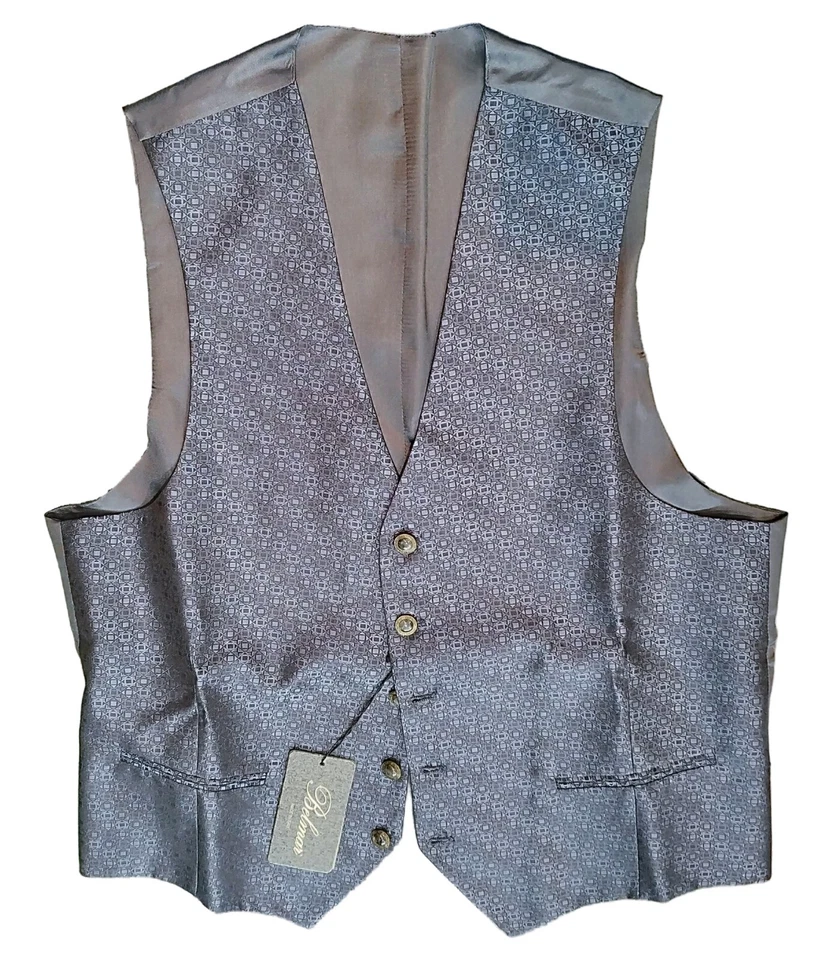 Men’s Formal Vests Made in Italy Hi-Quality Ceremony Wear with Matching Plastron - Image 3 of 4