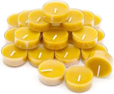 100% Beeswax Tealight Candles Handmade USA Honey Tea Lights Bees Wax 25PK