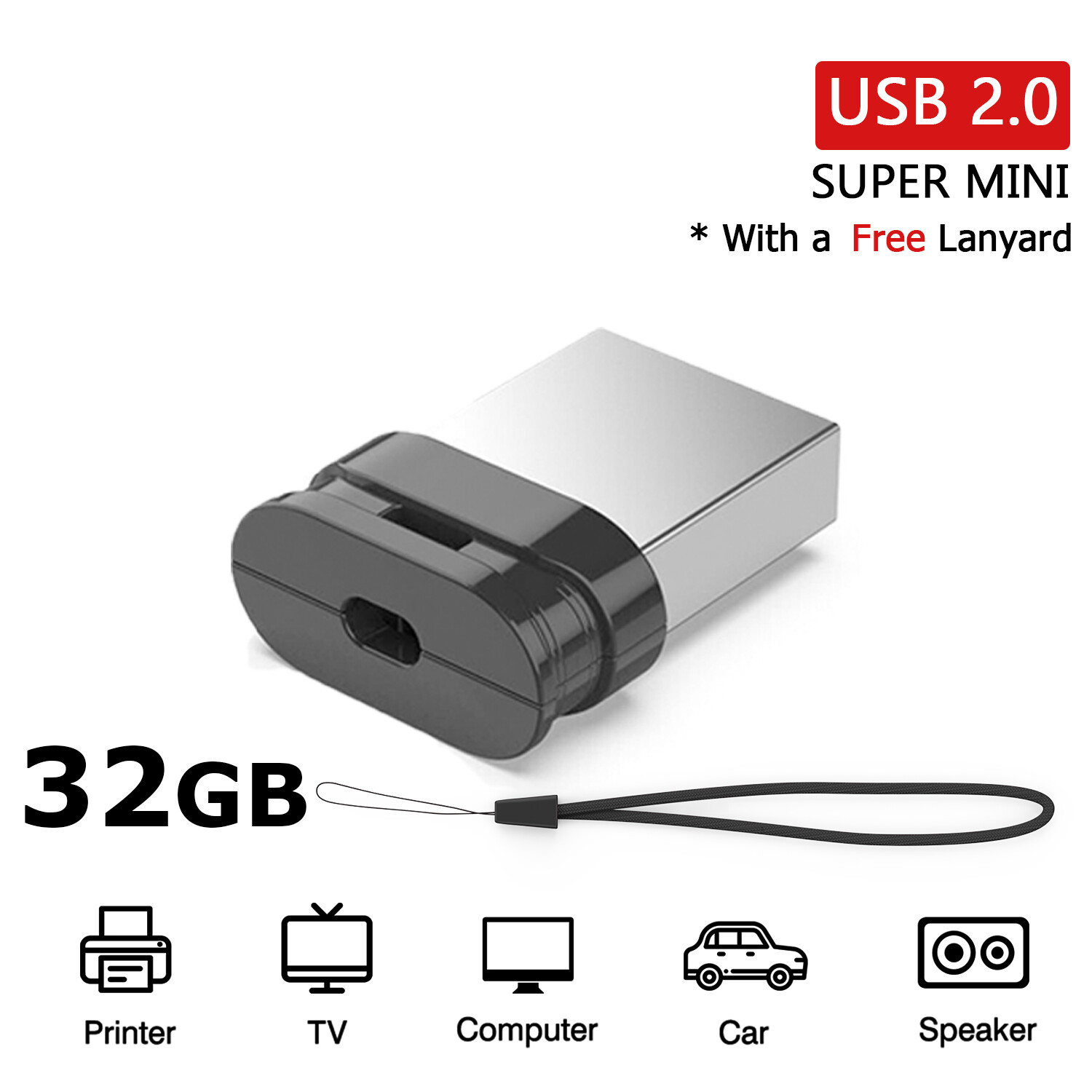 32GB Mini Black USB Flash Drive 32GB Pendrive Super Tiny Flash USB Memory Stick. Available Now for $6.29