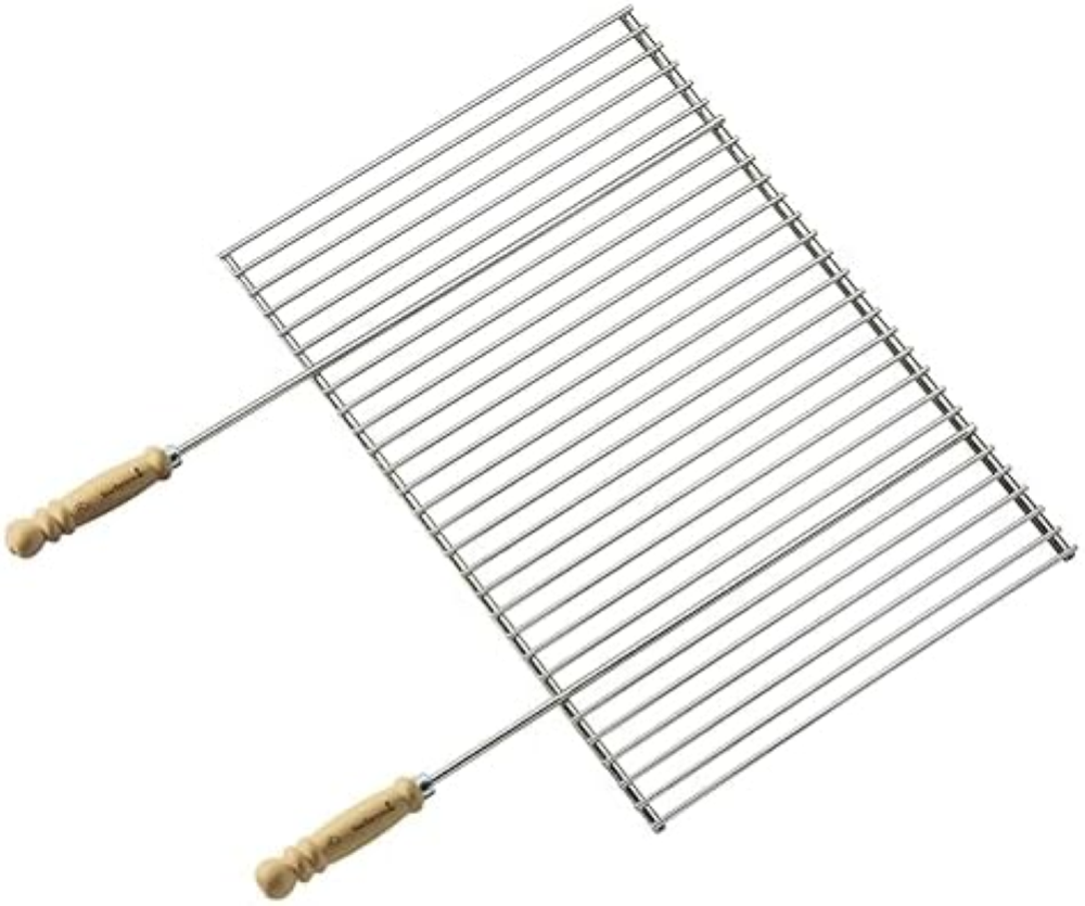 barbecook Griglia per Barbecue con Manici in Legno, Accessori per Barbecue in Ac