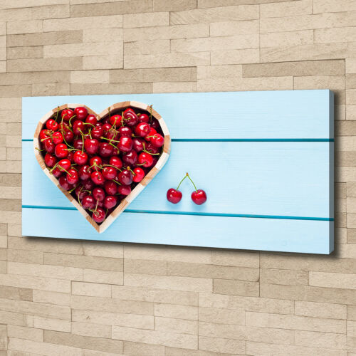 Quadro su tela stampa artistica 125x50 quadri cibo e bevande cuore di ciliegia - Foto 1 di 6