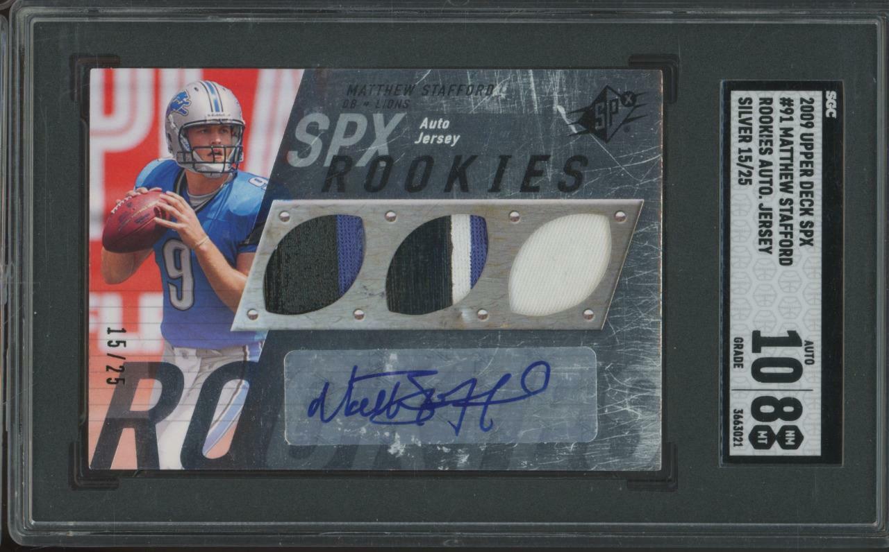 Matthew Stafford Spx #91 Signed Jersey-Silver
