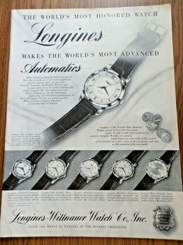 1955 Longines Wittnauer Watch Ad Longines Oslo Automatic | eBay
