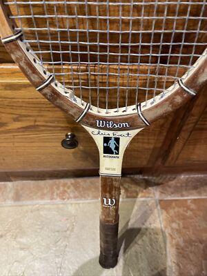 Chris Evert Autograph Speed Flex Fibre Face Wilson Old Wood Tennis